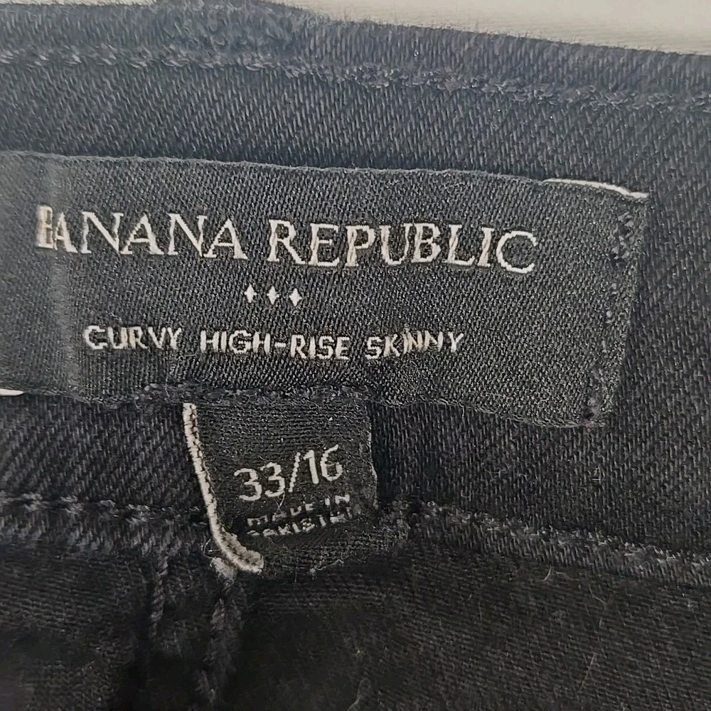 Banana Republic Curvy High-rise Skinny Black Denim Women's Jeans 33/16 - Picture 5 of 10